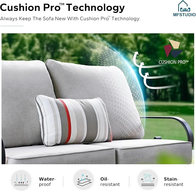 MFSTUDIO Patio Furniture Set, 8 Seats Half-Moon Curved Outdoor Sectional Sofa - Image 3