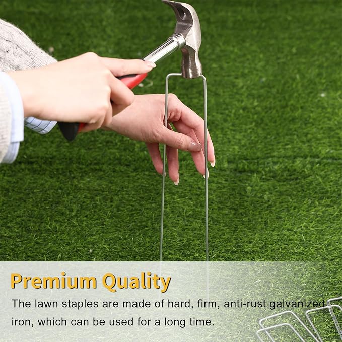 HongWay 120 Pack 12 Inch Landscape Staples, Garden Stakes 11 Gauge Galvanized - Image 5