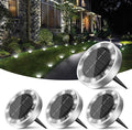 Peasur Mini Solar Ground Lights Outdoor, 4 Pack Flat Solar Powered Disc Lights by Peasur