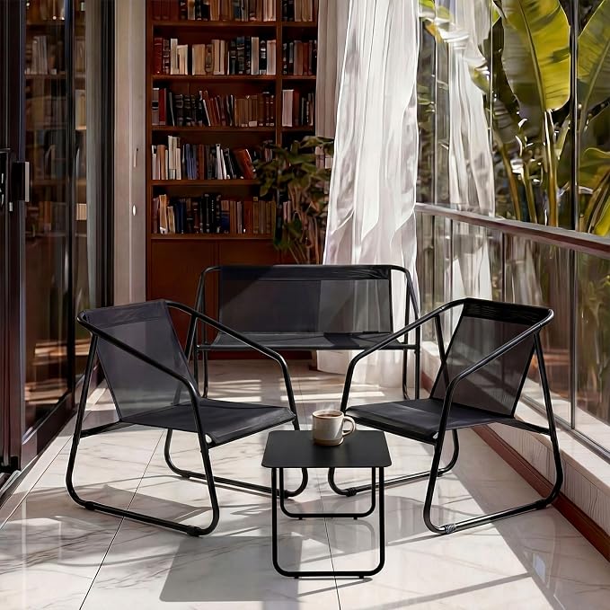 DUMOS 4 Piece Patio Furniture Set，Outdoor Patio Furniture Conversation Set - Image 2