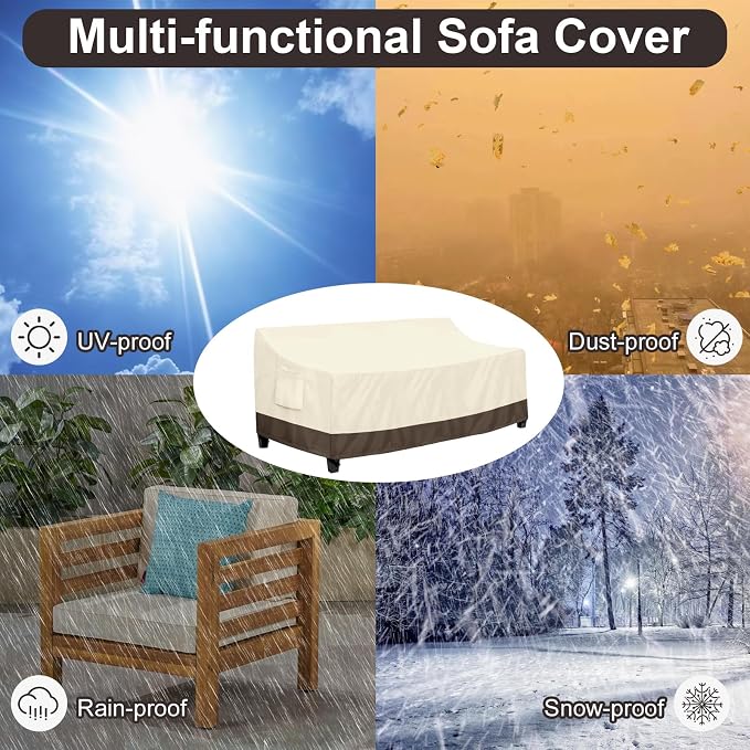 PureFit Outdoor Couch Cover Waterproof Patio Sofa Furniture Covers, 4-Seater - Image 6