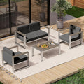 Aluminum Outdoor Furniture Set, 4 Seats Outdoor Patio Conversation Sets by ComfCove