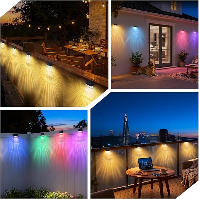 LumiZen Solar Deck Lights 8 Pack, 12 Modes RGB Color - Image 7
