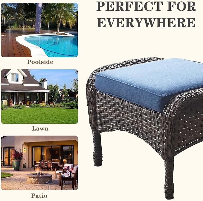 Belord Outdoor Ottomans for Patio Foot Rest - Image 6