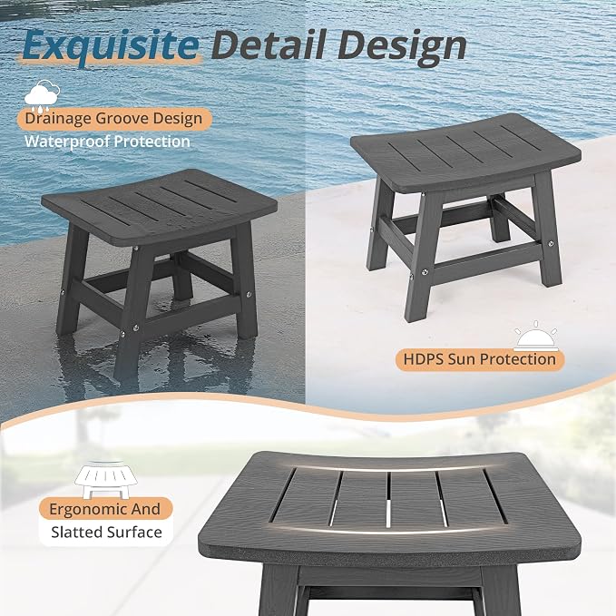 LUE BONA Outdoor Adirondack Ottomans, Footrest Footstool, Outdoor Foot Rest - Image 5