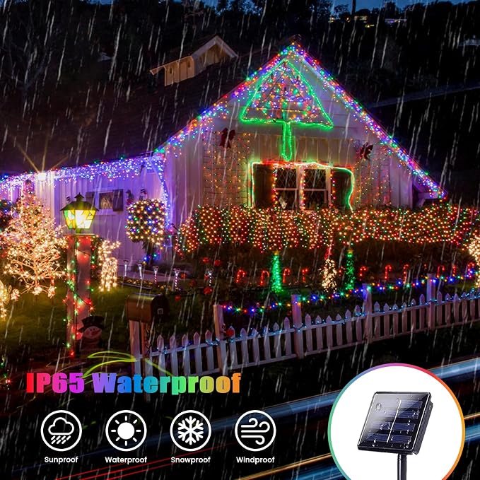 Extra-Long 144FT Solar String Lights Outdoor, 2 Pack 400LED Solar Fairy Lights - Image 3