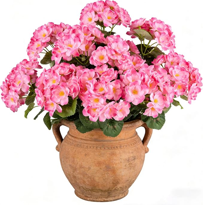 Artificial Geraniums Flowers for Outdoors, 6 Bundles Realistic Silk Fake - Image 4
