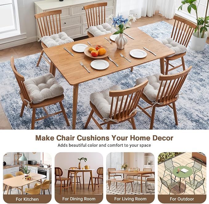 BETU Chair Cushions for Dining Chairs Set of 6, 3.5" Thick Kitchen Table Chair - Image 5