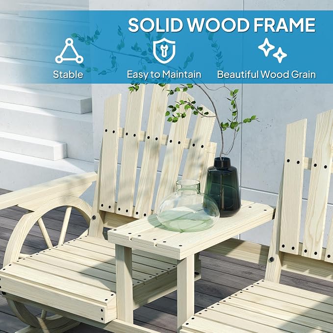 Outsunny Wooden Garden Bench - Image 7