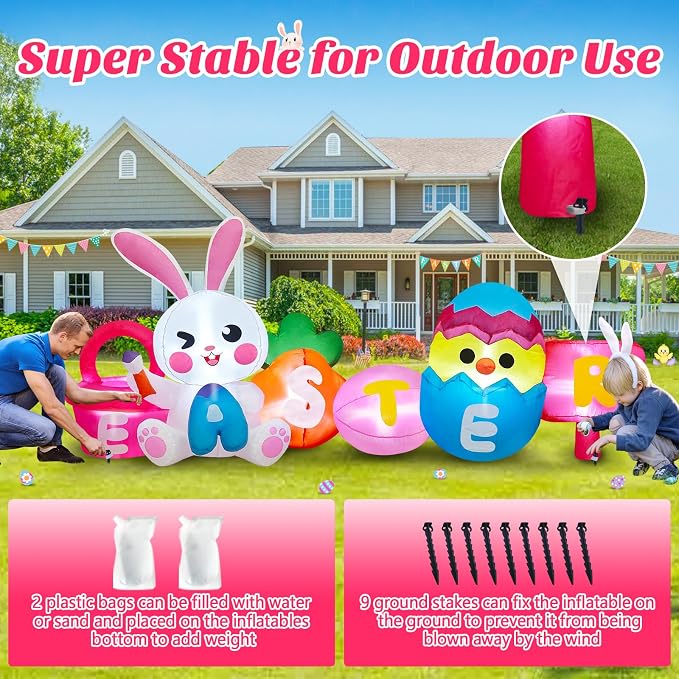 MICOCAH 8 FT Long Easter Inflatables Outdoor Decorations, Inflatable Painting - Image 6