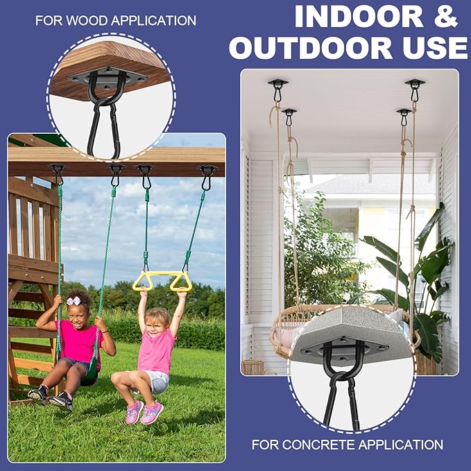 Hammock Hooks 2 Pack, Heavy Duty Hammock Hanging Kit, M10 304 Stainless Steel - Image 5