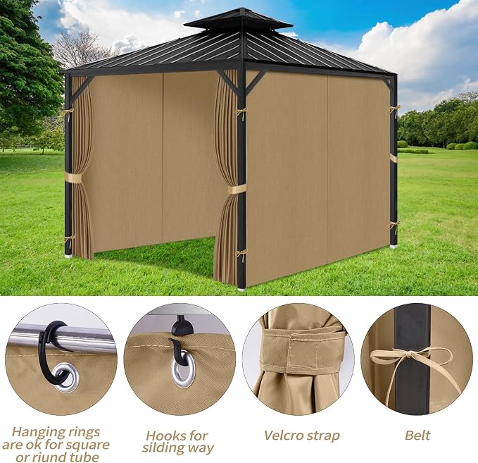 Gazebo Privacy Curtains 12' x 14' - Image 3