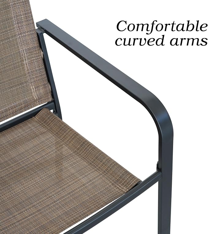 7-Piece Outdoor Dining Set, 6 Stackable Patio Portable Chairs & 60'' - Image 5