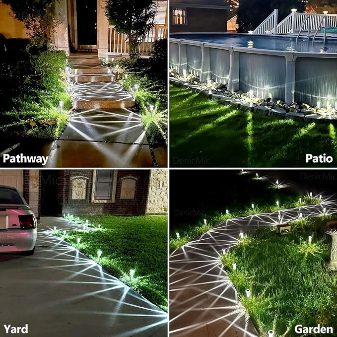 DenicMic Solar Lights Outdoor 15 Pack Waterproof 6000K Cold White LED Stainless - Image 4