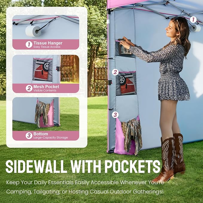 CROWN SHADES Canopy Tent, 10 x 10 Foot Portable Pop Up Outdoor Shelter - Image 4