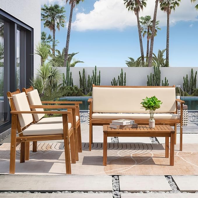 Greesum Outdoor Patio Furniture, 4 Piece Bistro Sofa Set - Image 2