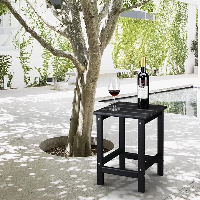 Beach Outdoor Side Table with 2 Layer Storage, Plastic Waterproof and UV - Image 6