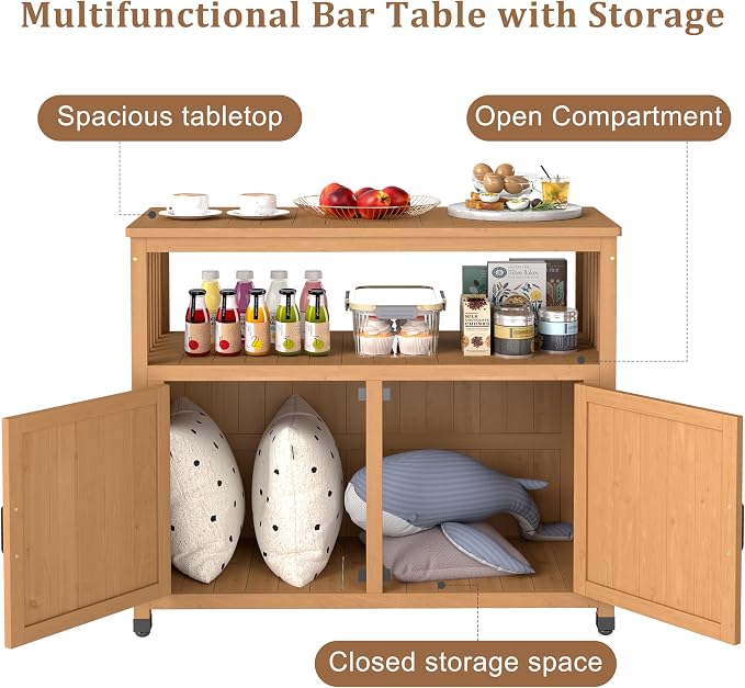 Mederlo Wooden Patio Bar Table Set - Image 3
