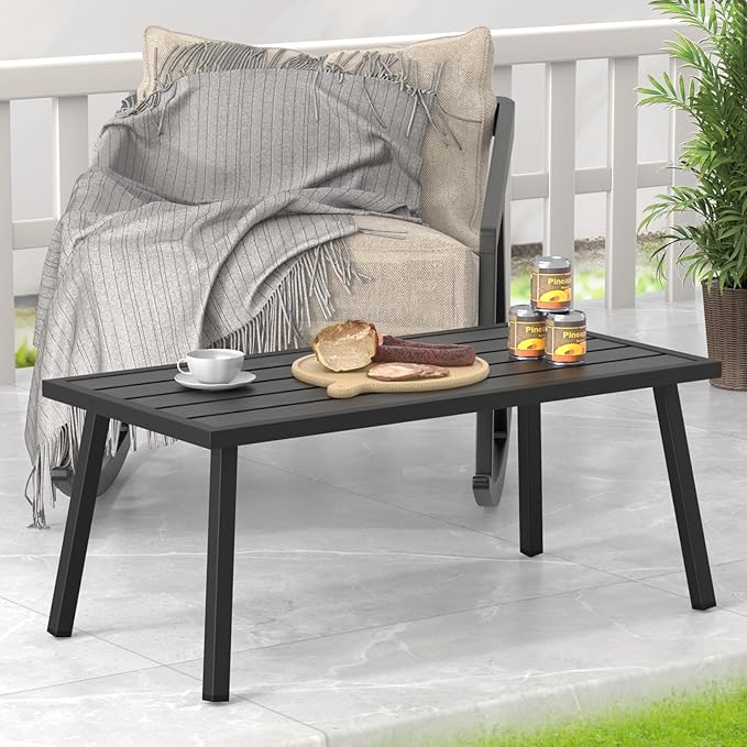 C-Hopetree Small Metal Outdoor Coffee Side Table - Image 2