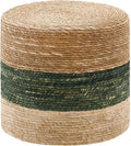 Wimarsbon 18'' Ottoman Pouf, Natural Braided Poof, Rustic Handweave Lounge by Wimarsbon