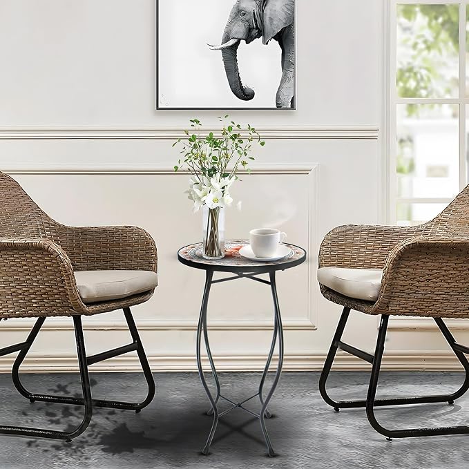 2PCS 12 Inch Small Outdoor Side Table - Image 6