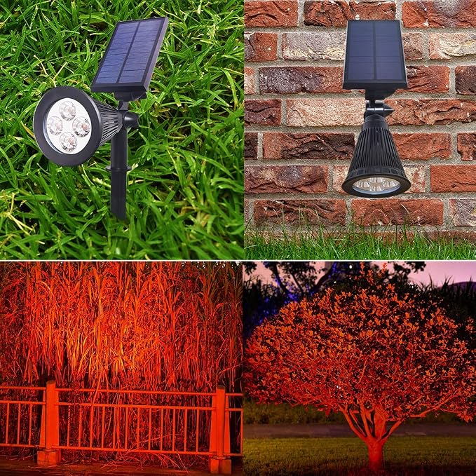 Solar Lights Outdoor, 4-LED Solar Spotlight LED Landscape Lights IP67 - Image 7