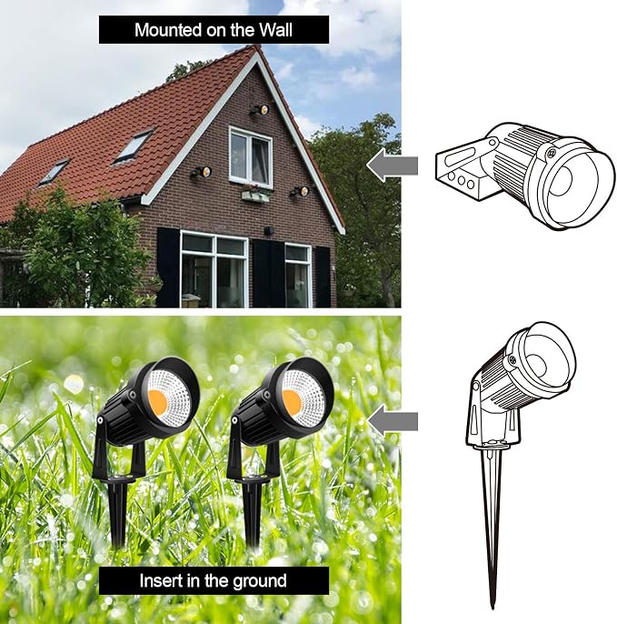 ZUCKEO 10W Landscape Lighting Low Voltage LED Landscape Lights, IP66 Waterproof - Image 6