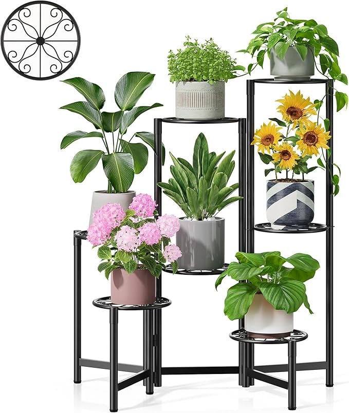 Plant Stand Outdoor, 7 Tier Foldable Corner Tall Plant Shelf by Unknown