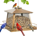 Large Bird Feeder for Outdoor, Gazebo Style Wild Bird Feeders, Metal Mesh by KIMCHOMERSE