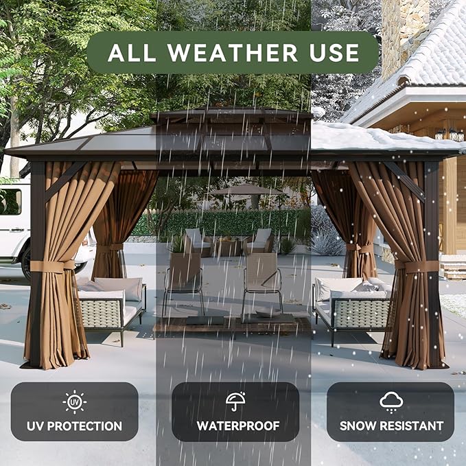 Aoxun 12'x14' Hardtop Gazebo - Image 5