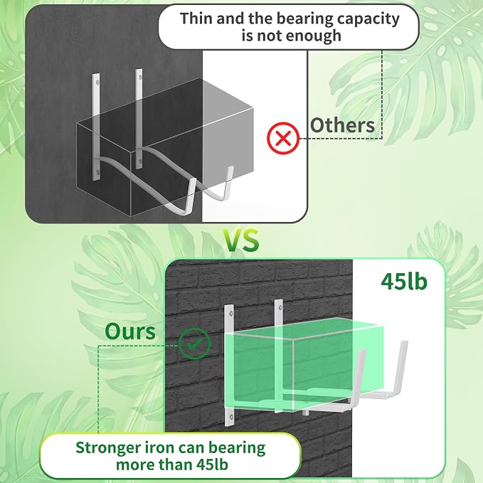 Y&M 2 Pack Adjustable Planter Brackets, Universal Window Box Mounting Hooks - Image 5