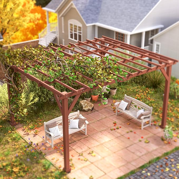 Outsunny 11' x 12.5' Outdoor Wood Pergola - Image 6