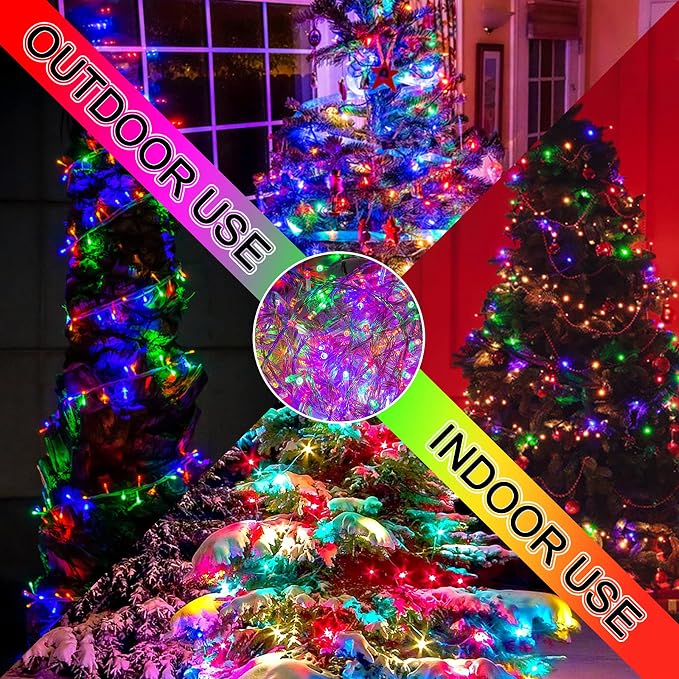 JMEXSUSS 300 LED Multicolor Christmas Tree Lights 8 Modes Colored String Lights - Image 8