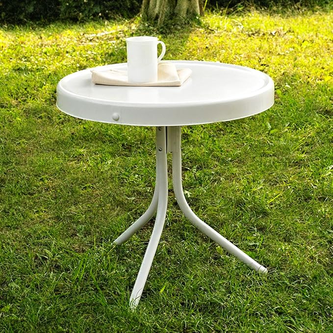 Crosley Furniture Griffith Weather Resistant Retro Metal Outdoor Side Table - Image 2