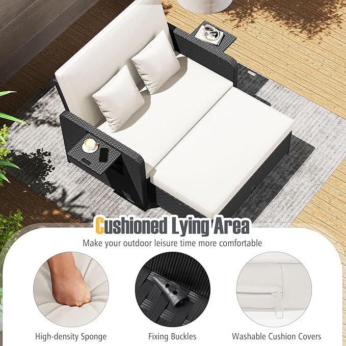 RELAX4LIFE Wicker Patio Outdoor Daybed - Image 6