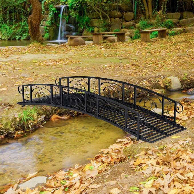 JSUN7 8 FT Metal Garden Bridge - Image 9