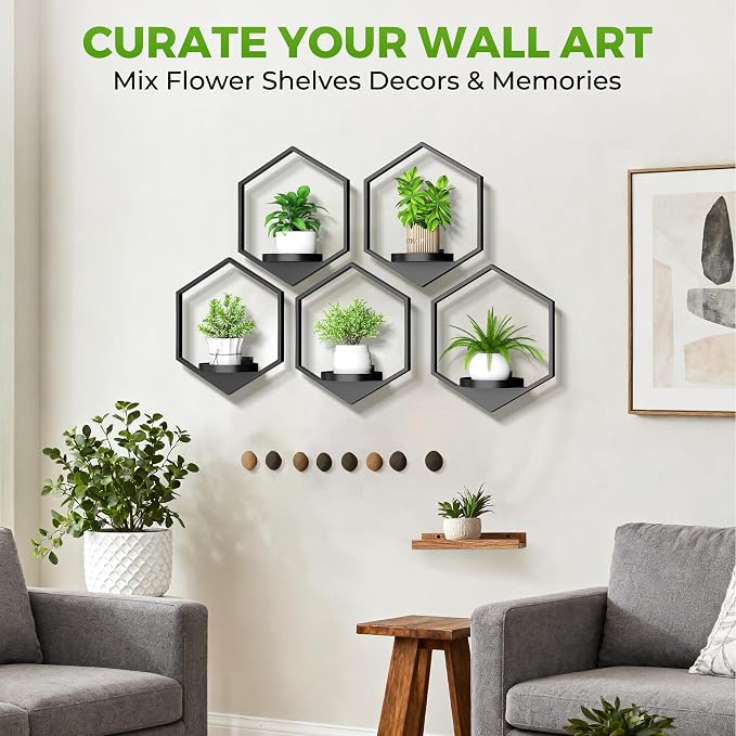 Wall Planters for Indoor Plants 5 Pack, Plant Frames Wall Decor Living Room - Image 2