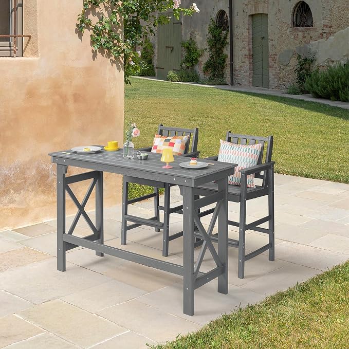 41" Outdoor Bar Table, HDPE Adirondack Outdoor Bar Table, All Weather Outside - Image 8