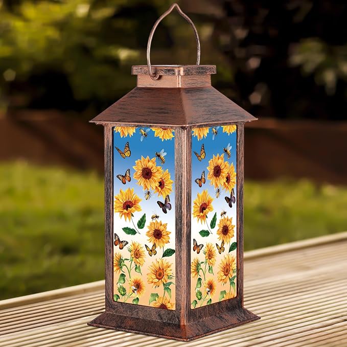 Solar Lantern Outdoor Waterproof Sunflower Butterfly Garden Decor Birthday Gifts - Image 6