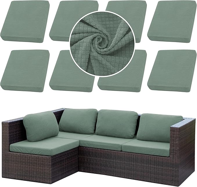 Outdoor Cushion Covers Set, Replacement by SUKAIKEQA
