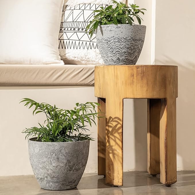 LA JOLIE MUSE Flower Pots Outdoor Garden Planters, Indoor Plant Pots - Image 3