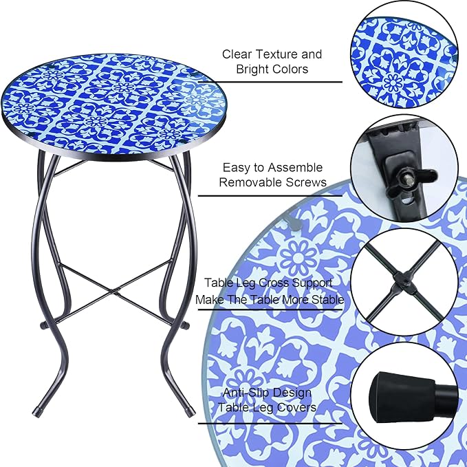 12 Inch Small Outdoor Side Table - Image 3