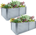 Land Guard 2 Pack 8×4×2ft Galvanized Raised Garden Bed Kit, Galvanized Planter by LandGuard