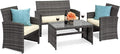 Best Choice Products 4-Piece Outdoor Wicker Patio Conversation Furniture Set by BestChoiceProducts