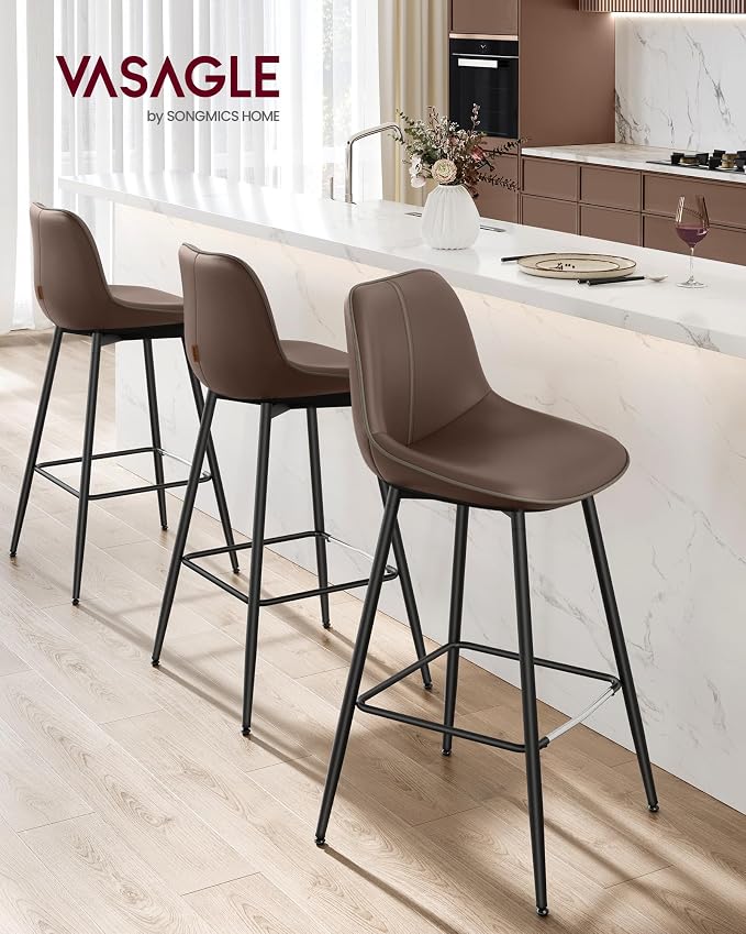 VASAGLE Bar Stools Set of 2, Bar Height Bar Stools - Image 2