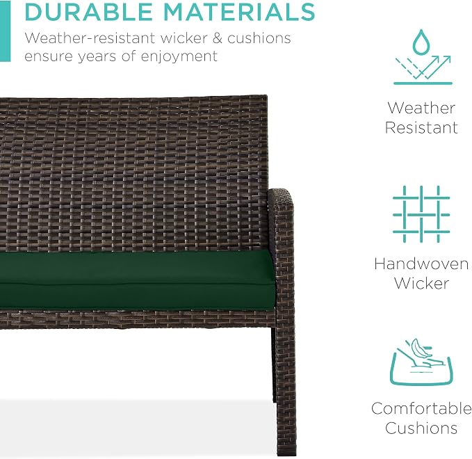 Best Choice Products 4-Piece Outdoor Wicker Patio Conversation Furniture Set - Image 3