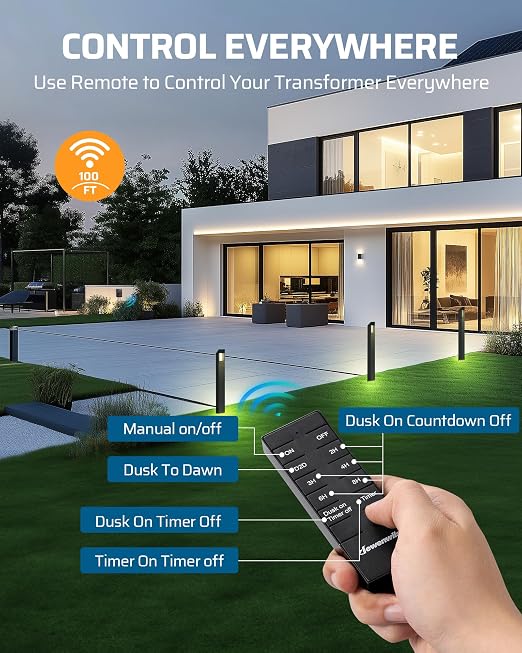 DEWENWILS 300W Low Voltage Landscape Transformer, Photocell Sensor & Timer - Image 2