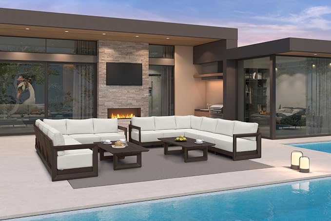 PURPLE LEAF Patio Furniture Set L-shaped Outdoor Couch - Image 3