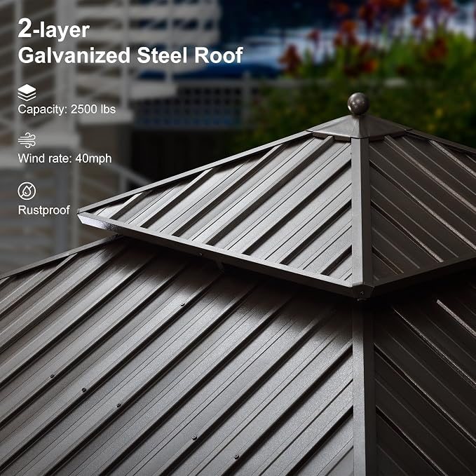 PURPLE LEAF 12' X 12' Hardtop Gazebo Canopy - Image 7
