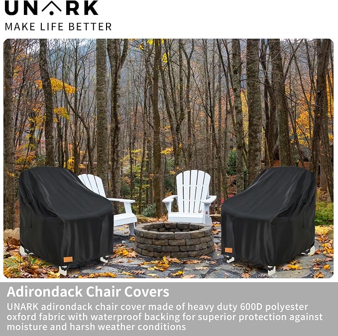 Outdoor Adirondack Chair Cover 2 Pack, Heavy Duty Patio Covers Waterproof - Image 4